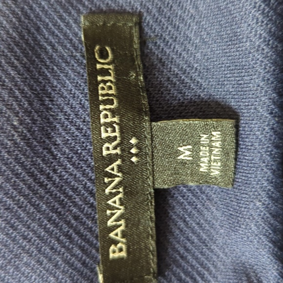 Banana Republic Twill Fitted Knit Cardigan Blazer Maritime Navy Blue M - Picture 16 of 16